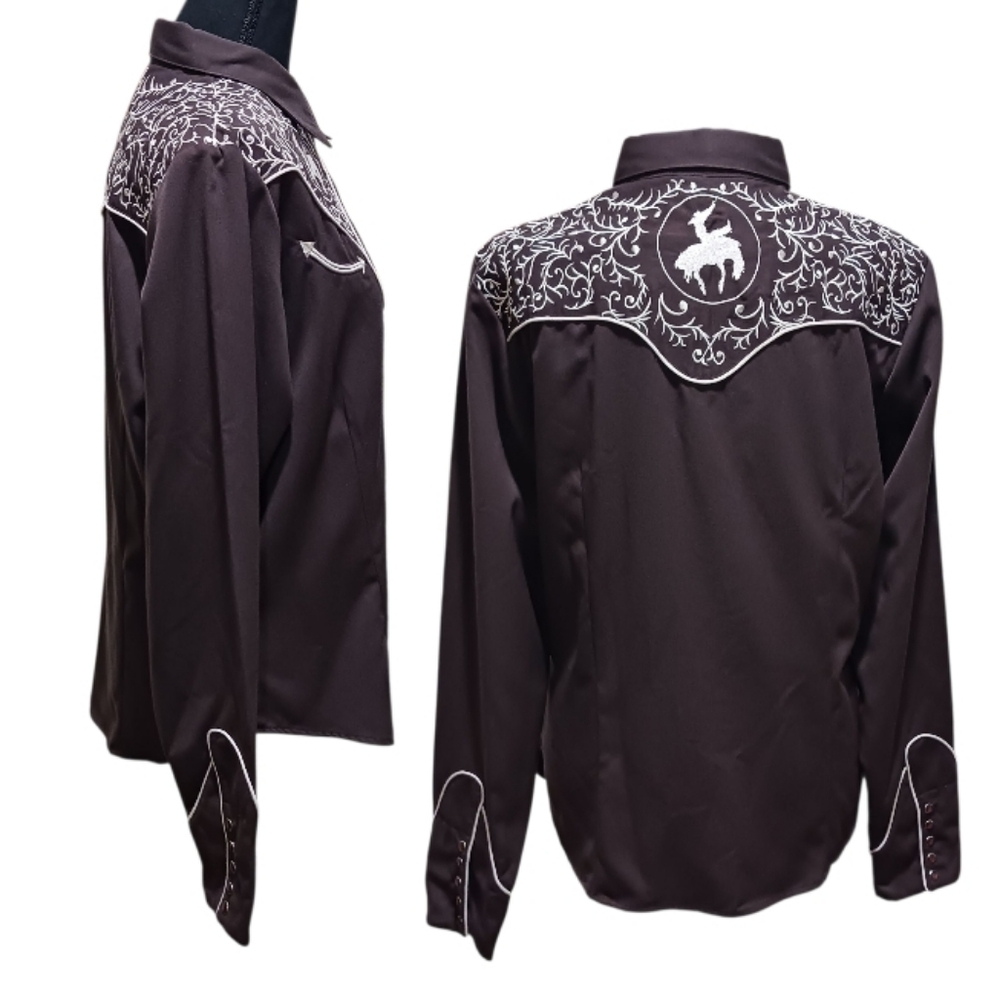 Vintage Roper Bucking Bronco Western Shirt Pearl Snap - Picture 2 of 11